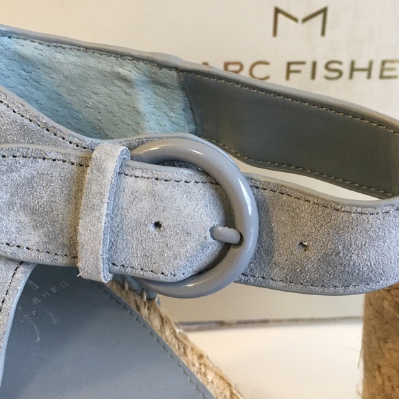 NEW Marc Fisher Ltd Alida Blue Suede Espadrilles Sandals Shoes - Picture 9 of 11